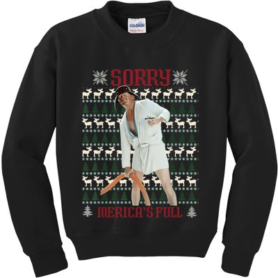 Sorry MericaS Full Funny Trump Ugly Christmas Kids Sweatshirt