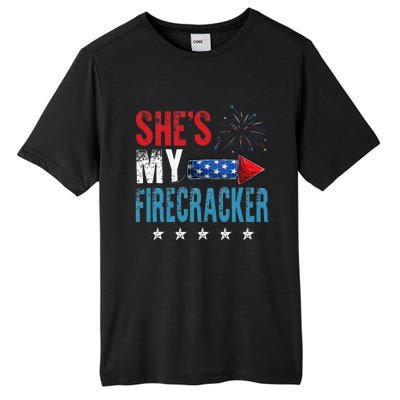 She's My Firecracker His And Hers 4th July Matching Couples Tall Fusion ChromaSoft Performance T-Shirt