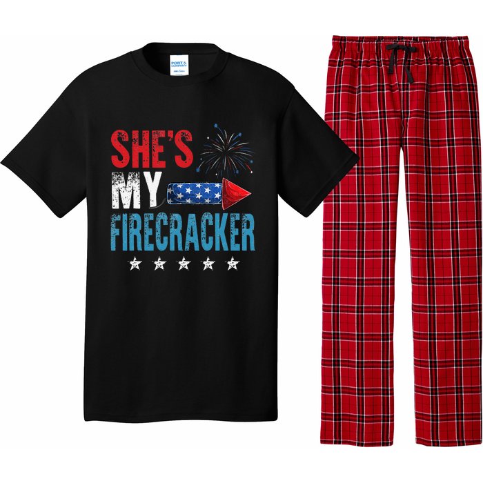 She's My Firecracker His And Hers 4th July Matching Couples Pajama Set