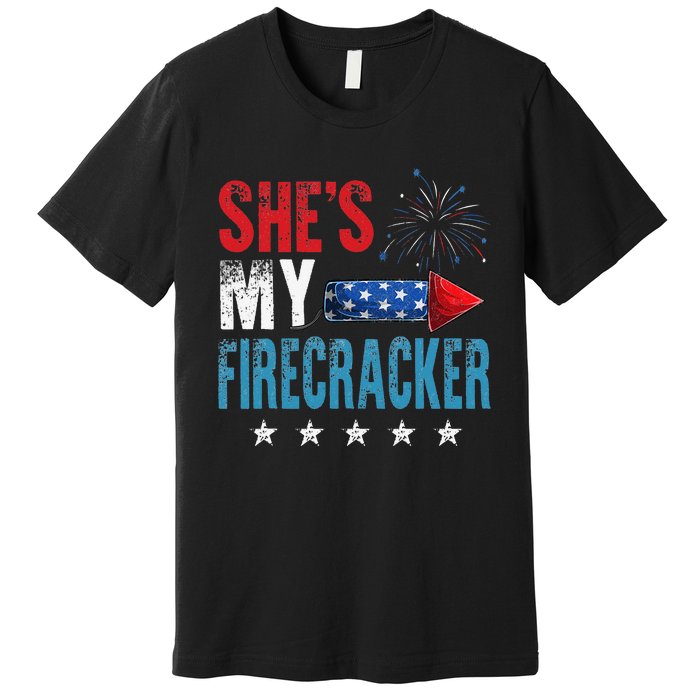 She's My Firecracker His And Hers 4th July Matching Couples Premium T-Shirt