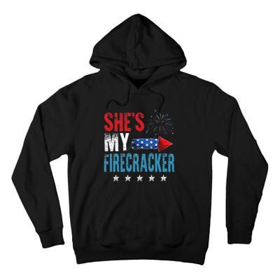 She's My Firecracker His And Hers 4th July Matching Couples Tall Hoodie