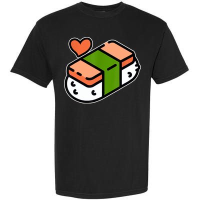 Spam Musubi Food Instruction Diagram Japanese Hawaiian Sushi Garment-Dyed Heavyweight T-Shirt