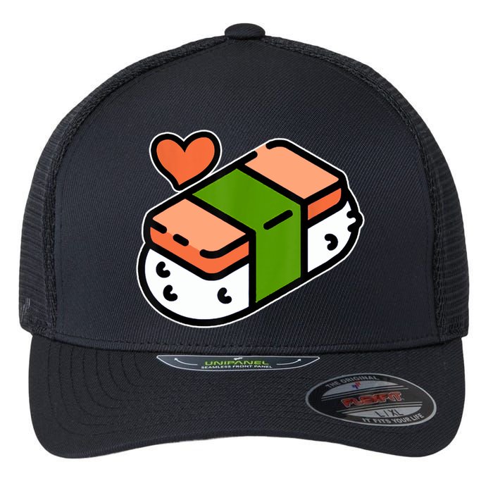 Spam Musubi Food Instruction Diagram Japanese Hawaiian Sushi Flexfit Unipanel Trucker Cap