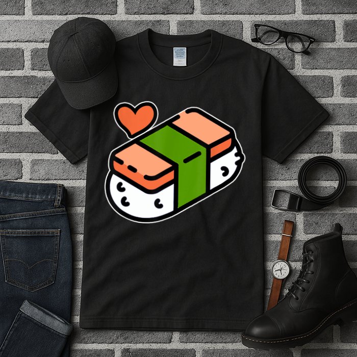 Spam Musubi Food Instruction Diagram Japanese Hawaiian Sushi Tall T-Shirt