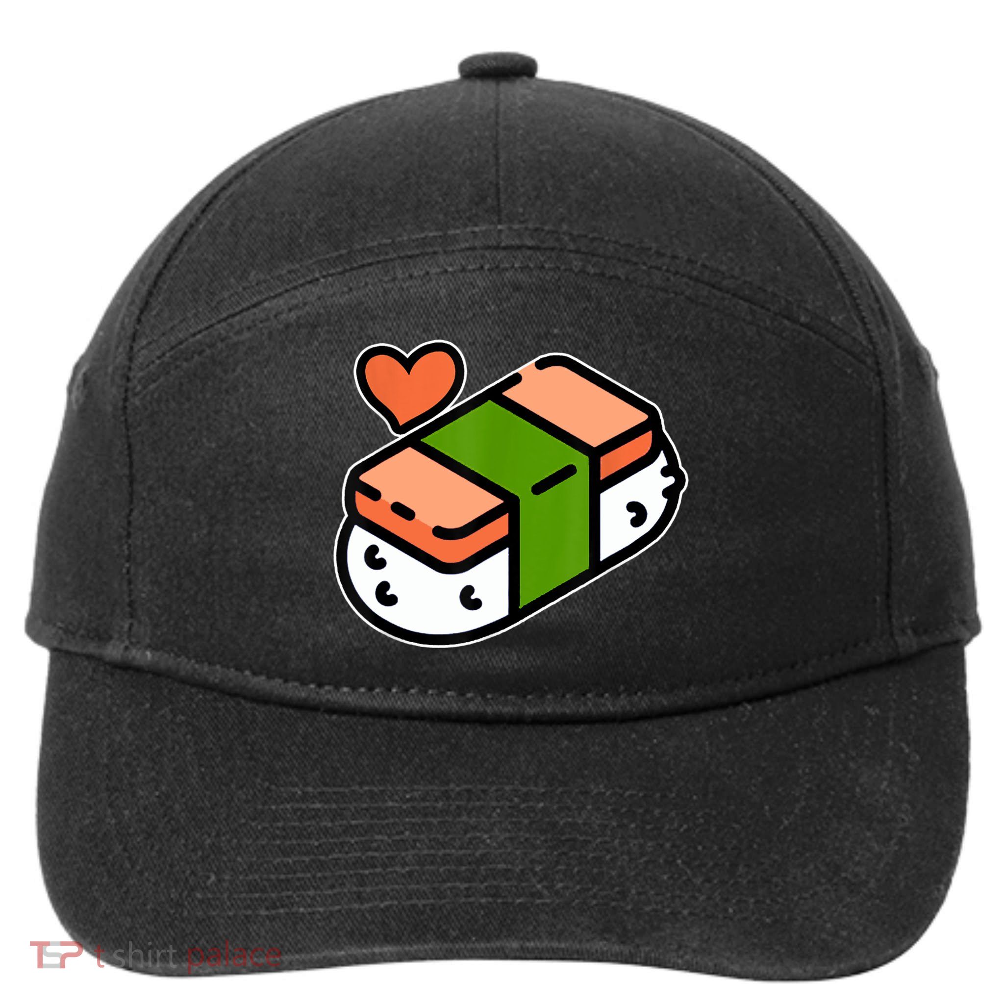 Spam Musubi Food Instruction Diagram Japanese Hawaiian Sushi 7-Panel Snapback Hat