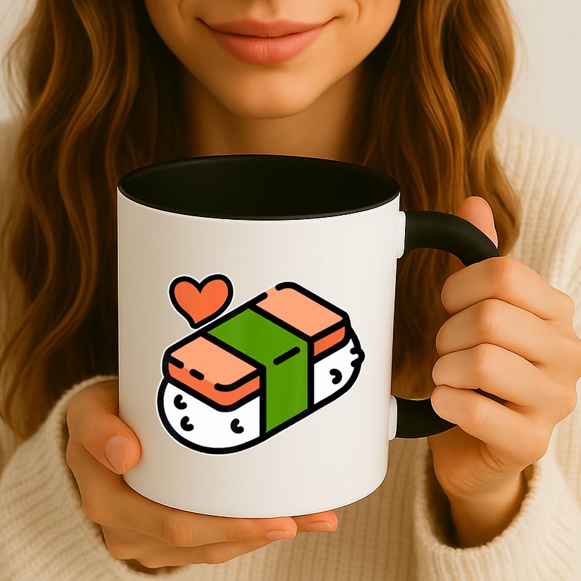 Spam Musubi Food Instruction Diagram Japanese Hawaiian Sushi Mug