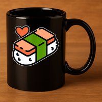 Spam Musubi Food Instruction Diagram Japanese Hawaiian Sushi 11oz C Handle Ceramic Mug