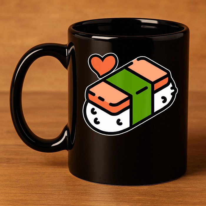 Spam Musubi Food Instruction Diagram Japanese Hawaiian Sushi 11oz C Handle Ceramic Mug