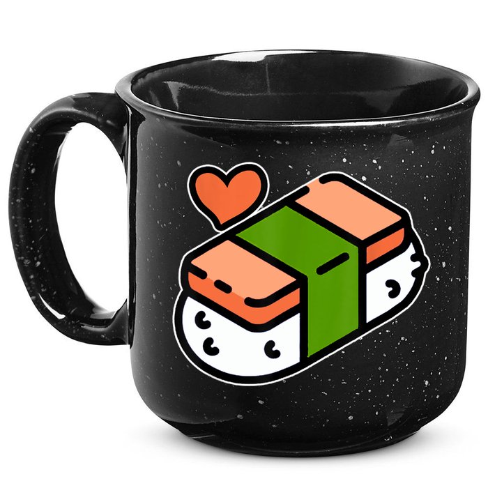 Spam Musubi Food Instruction Diagram Japanese Hawaiian Sushi 15oz Campfire Ceramic Mug