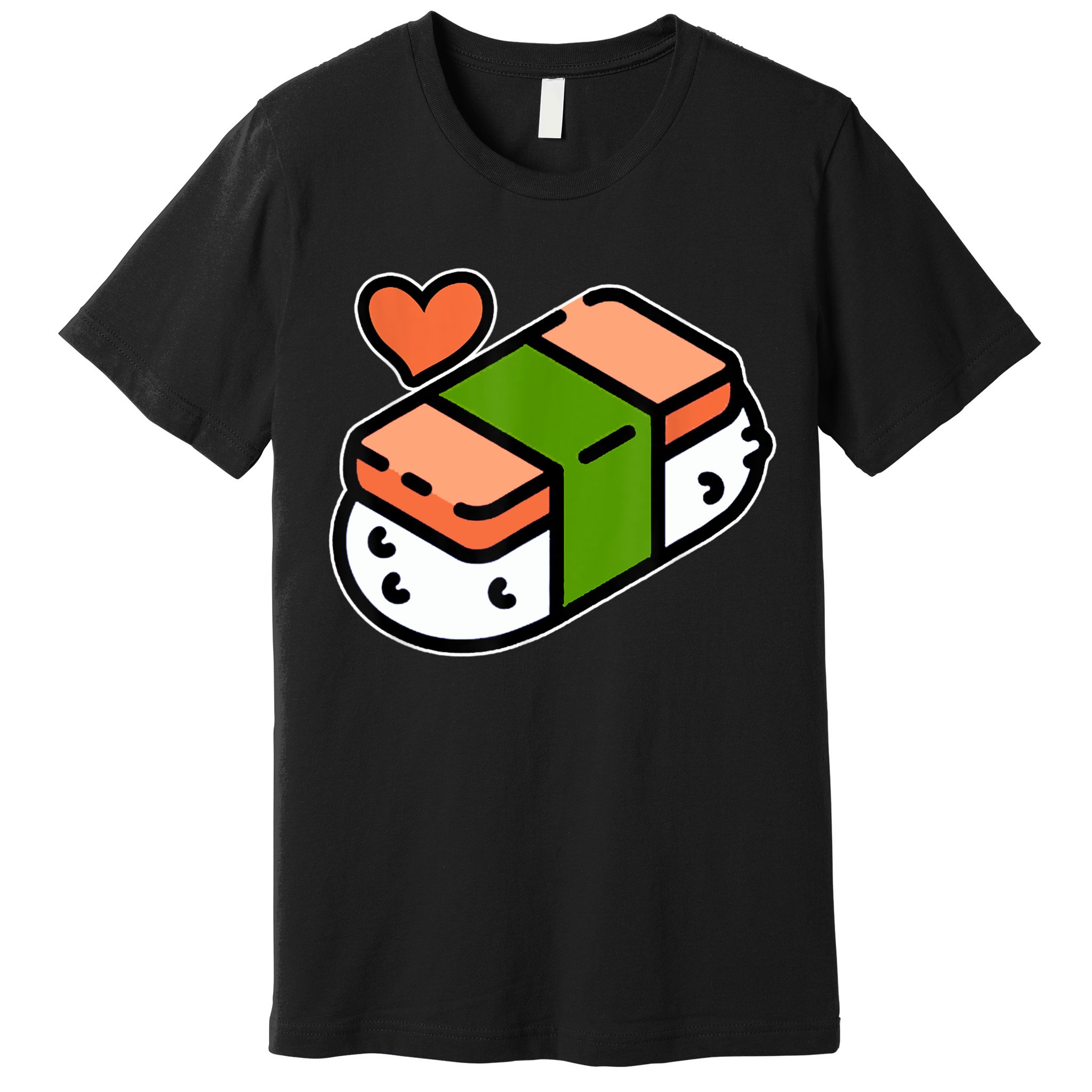 Spam Musubi Food Instruction Diagram Japanese Hawaiian Sushi Premium T-Shirt