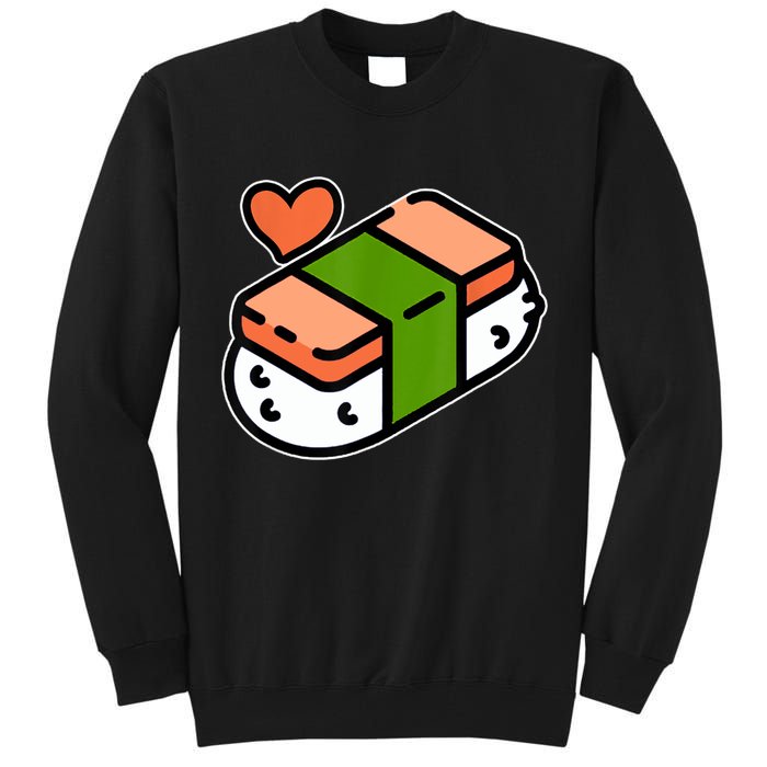 Spam Musubi Food Instruction Diagram Japanese Hawaiian Sushi Tall Sweatshirt