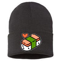 Spam Musubi Food Instruction Diagram Japanese Hawaiian Sushi Sustainable Knit Beanie