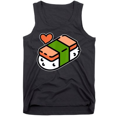Spam Musubi Food Instruction Diagram Japanese Hawaiian Sushi Tank Top