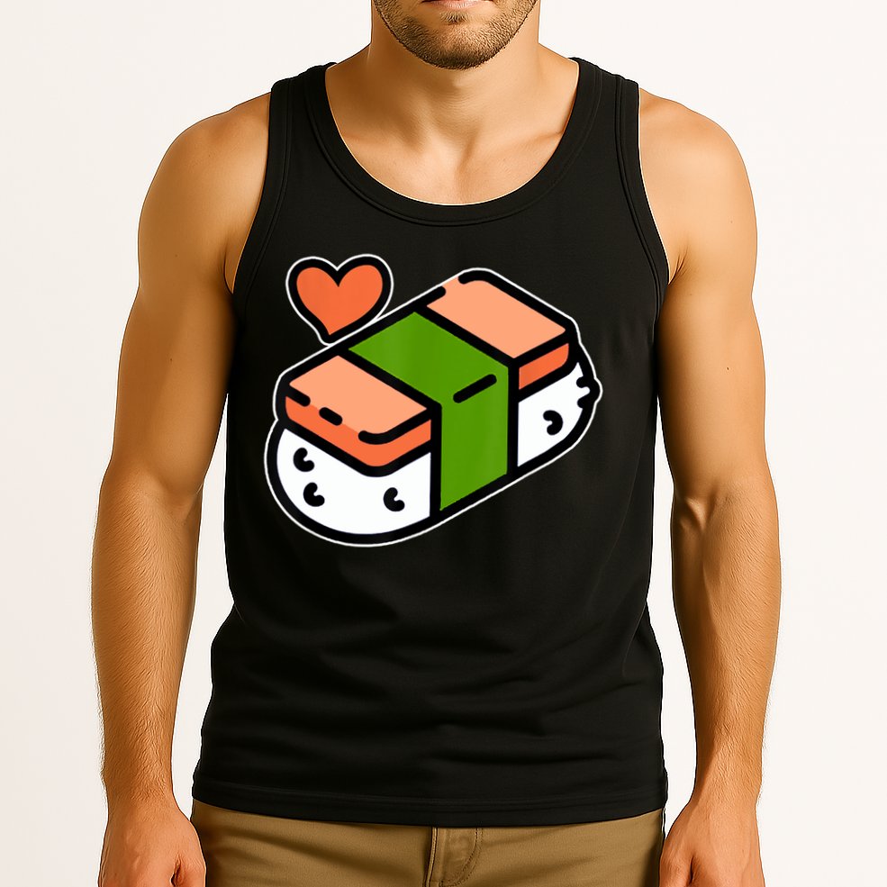 Spam Musubi Food Instruction Diagram Japanese Hawaiian Sushi Tank Top