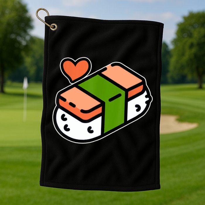 Spam Musubi Food Instruction Diagram Japanese Hawaiian Sushi Golf Towel
