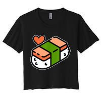 Spam Musubi Food Instruction Diagram Japanese Hawaiian Sushi Crop Top
