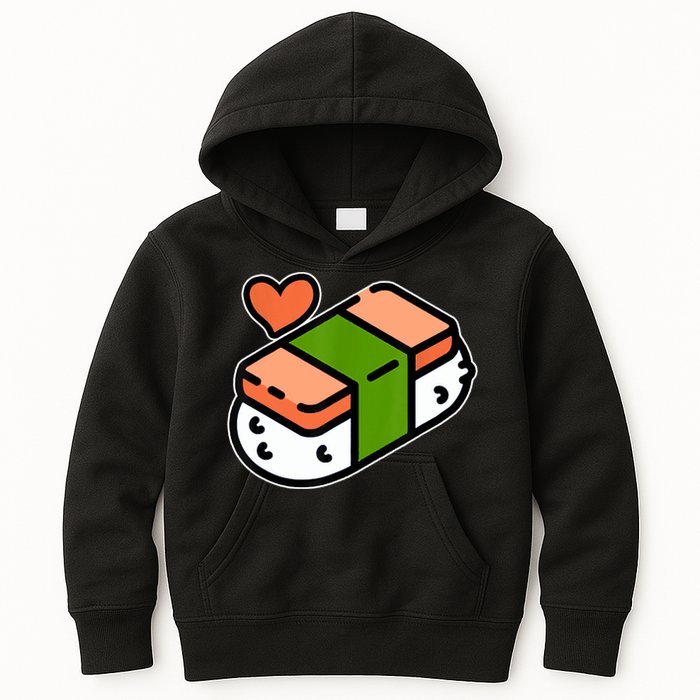 Spam Musubi Food Instruction Diagram Japanese Hawaiian Sushi Kids Hoodie