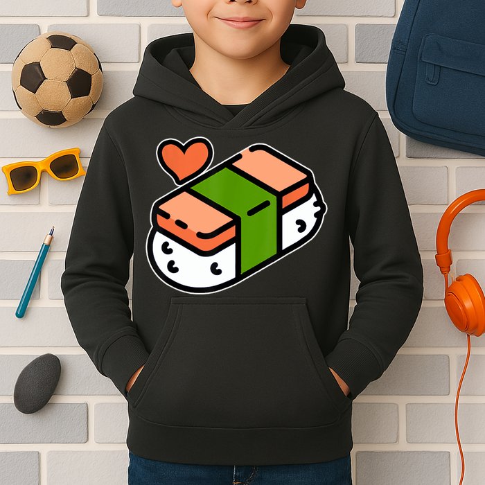 Spam Musubi Food Instruction Diagram Japanese Hawaiian Sushi Kids Hoodie