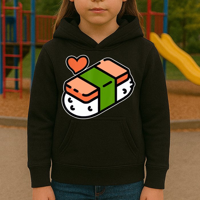 Spam Musubi Food Instruction Diagram Japanese Hawaiian Sushi Kids Hoodie