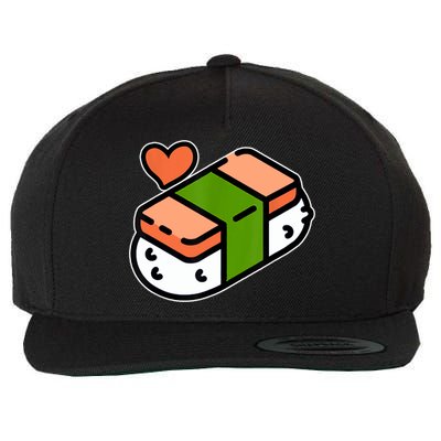 Spam Musubi Food Instruction Diagram Japanese Hawaiian Sushi Wool Snapback Cap