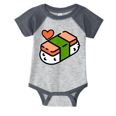 Spam Musubi Food Instruction Diagram Japanese Hawaiian Sushi Infant Baby Jersey Bodysuit