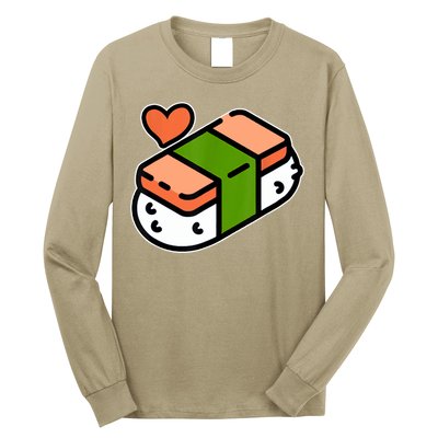 Spam Musubi Food Instruction Diagram Japanese Hawaiian Sushi Long Sleeve Shirt
