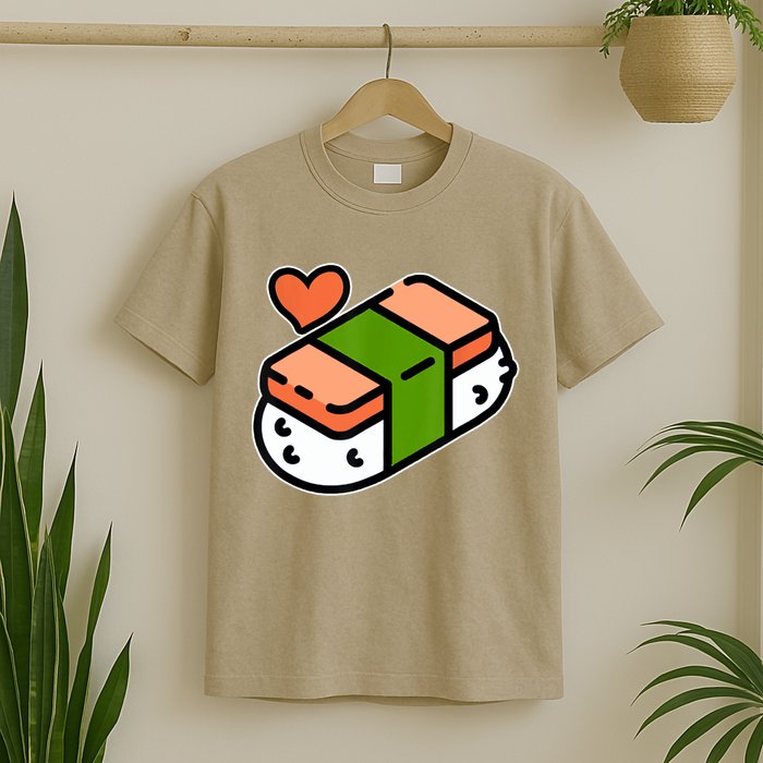 Spam Musubi Food Instruction Diagram Japanese Hawaiian Sushi T-Shirt
