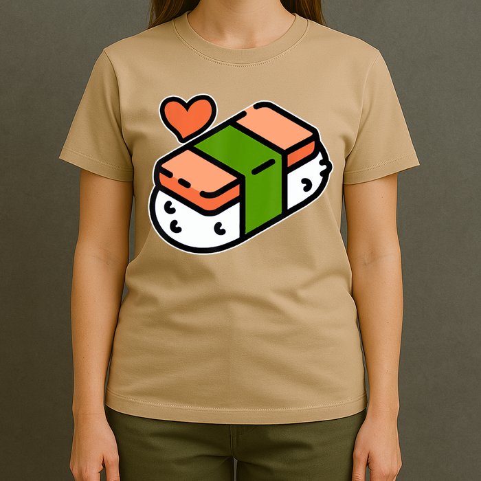 Spam Musubi Food Instruction Diagram Japanese Hawaiian Sushi T-Shirt