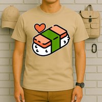 Spam Musubi Food Instruction Diagram Japanese Hawaiian Sushi T-Shirt