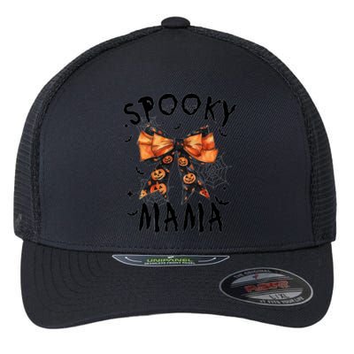 Spooky Mama Funny Pumpkin Halloween Season Matching Family Flexfit Unipanel Trucker Cap