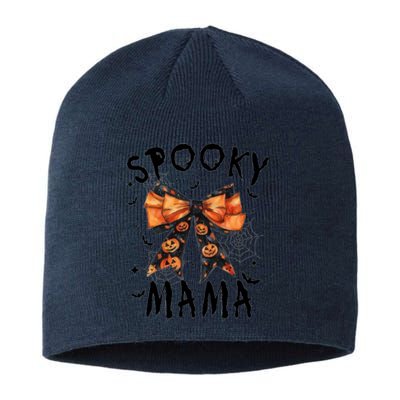 Spooky Mama Funny Pumpkin Halloween Season Matching Family Sustainable Beanie