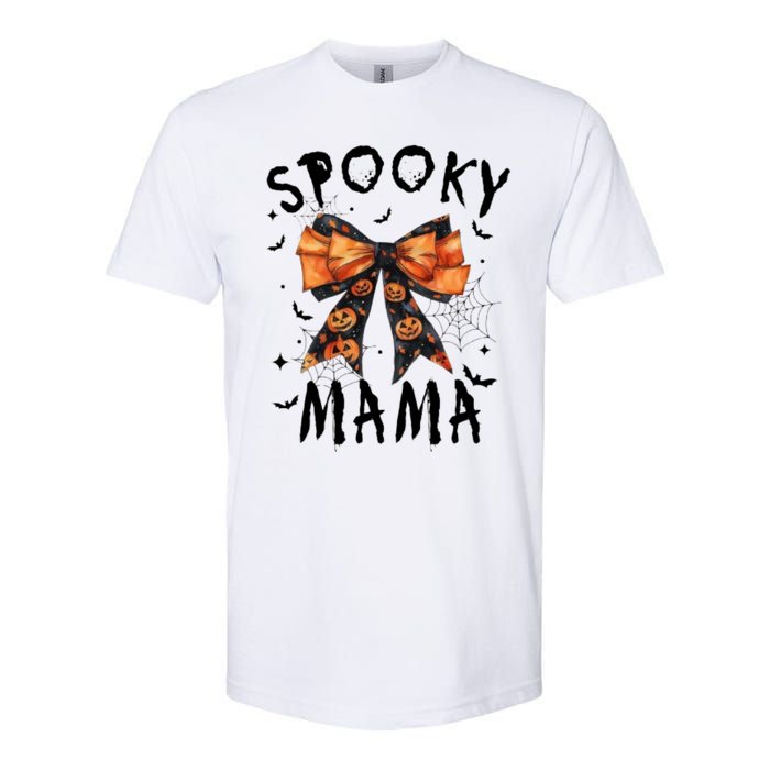 Spooky Mama Funny Pumpkin Halloween Season Matching Family Softstyle CVC T-Shirt