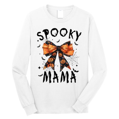 Spooky Mama Funny Pumpkin Halloween Season Matching Family Long Sleeve Shirt