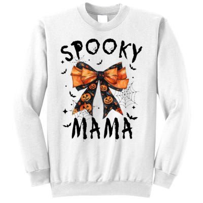 Spooky Mama Funny Pumpkin Halloween Season Matching Family Sweatshirt