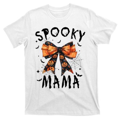 Spooky Mama Funny Pumpkin Halloween Season Matching Family T-Shirt