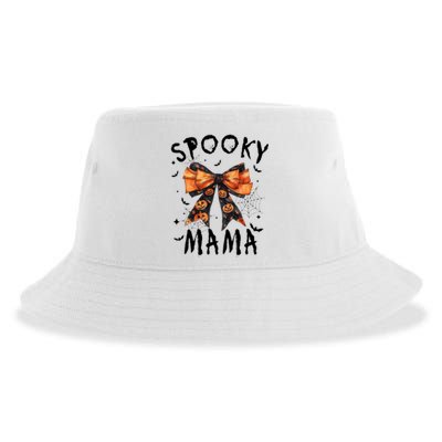 Spooky Mama Funny Pumpkin Halloween Season Matching Family Sustainable Bucket Hat