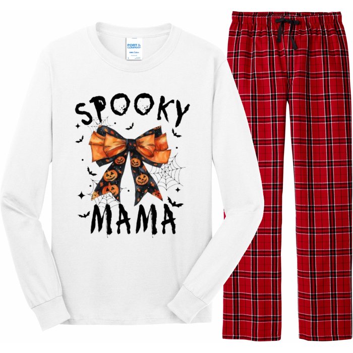 Spooky Mama Funny Pumpkin Halloween Season Matching Family Long Sleeve Pajama Set