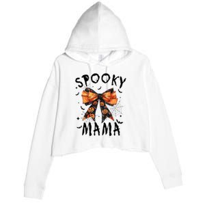 Spooky Mama Funny Pumpkin Halloween Season Matching Family Crop Fleece Hoodie