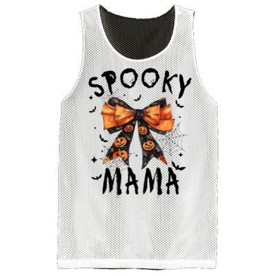 Spooky Mama Funny Pumpkin Halloween Season Matching Family Mesh Reversible Basketball Jersey Tank