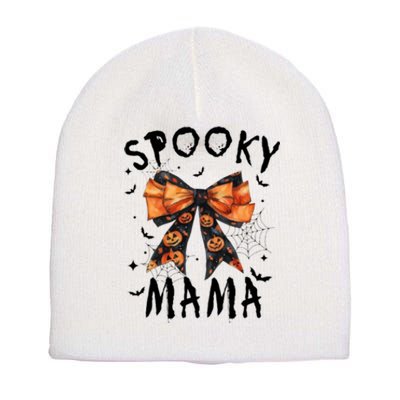 Spooky Mama Funny Pumpkin Halloween Season Matching Family Short Acrylic Beanie