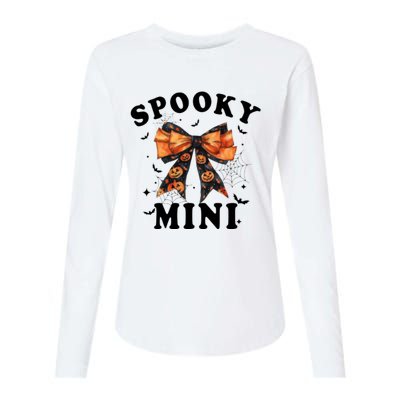 Spooky Mini Funny Pumpkin Halloween Season Matching Family Womens Cotton Relaxed Long Sleeve T-Shirt