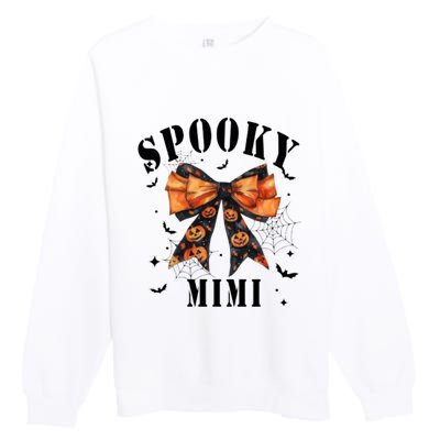 Spooky Mimi Funny Pumpkin Halloween Season Matching Family Premium Crewneck Sweatshirt