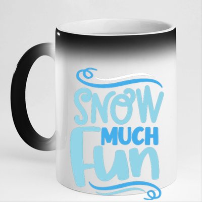 Snow Much Fun Novelty Cool 11oz Black Color Changing Mug