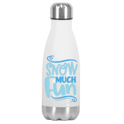 Snow Much Fun Novelty Cool Stainless Steel Insulated Water Bottle