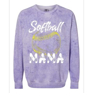 Softball Mama For Women Family Matching Players Mothers Day Colorblast Crewneck Sweatshirt