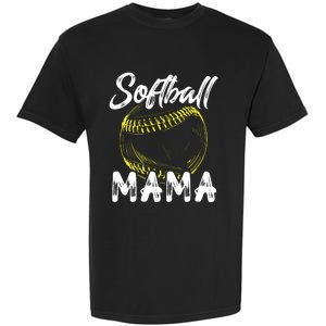 Softball Mama For Women Family Matching Players Mothers Day Garment-Dyed Heavyweight T-Shirt