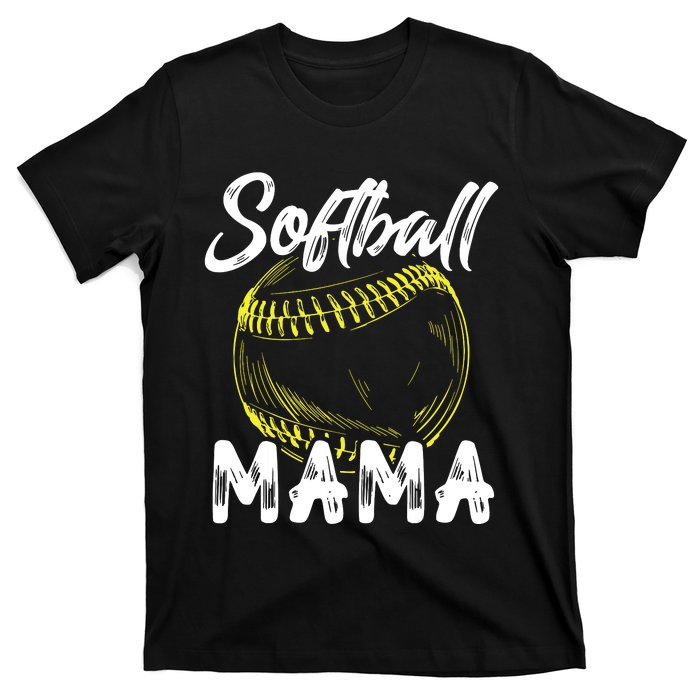 Softball Mama For Women Family Matching Players Mothers Day T-Shirt