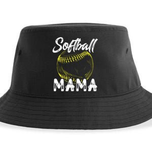 Softball Mama For Women Family Matching Players Mothers Day Sustainable Bucket Hat