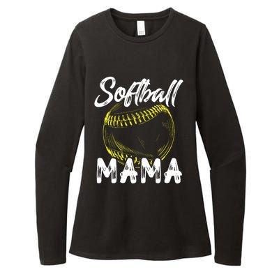 Softball Mama For Women Family Matching Players Mothers Day Womens CVC Long Sleeve Shirt