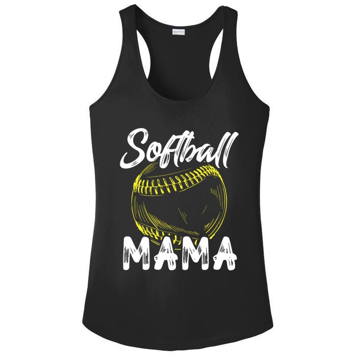 Softball Mama For Women Family Matching Players Mothers Day Ladies PosiCharge Competitor Racerback Tank